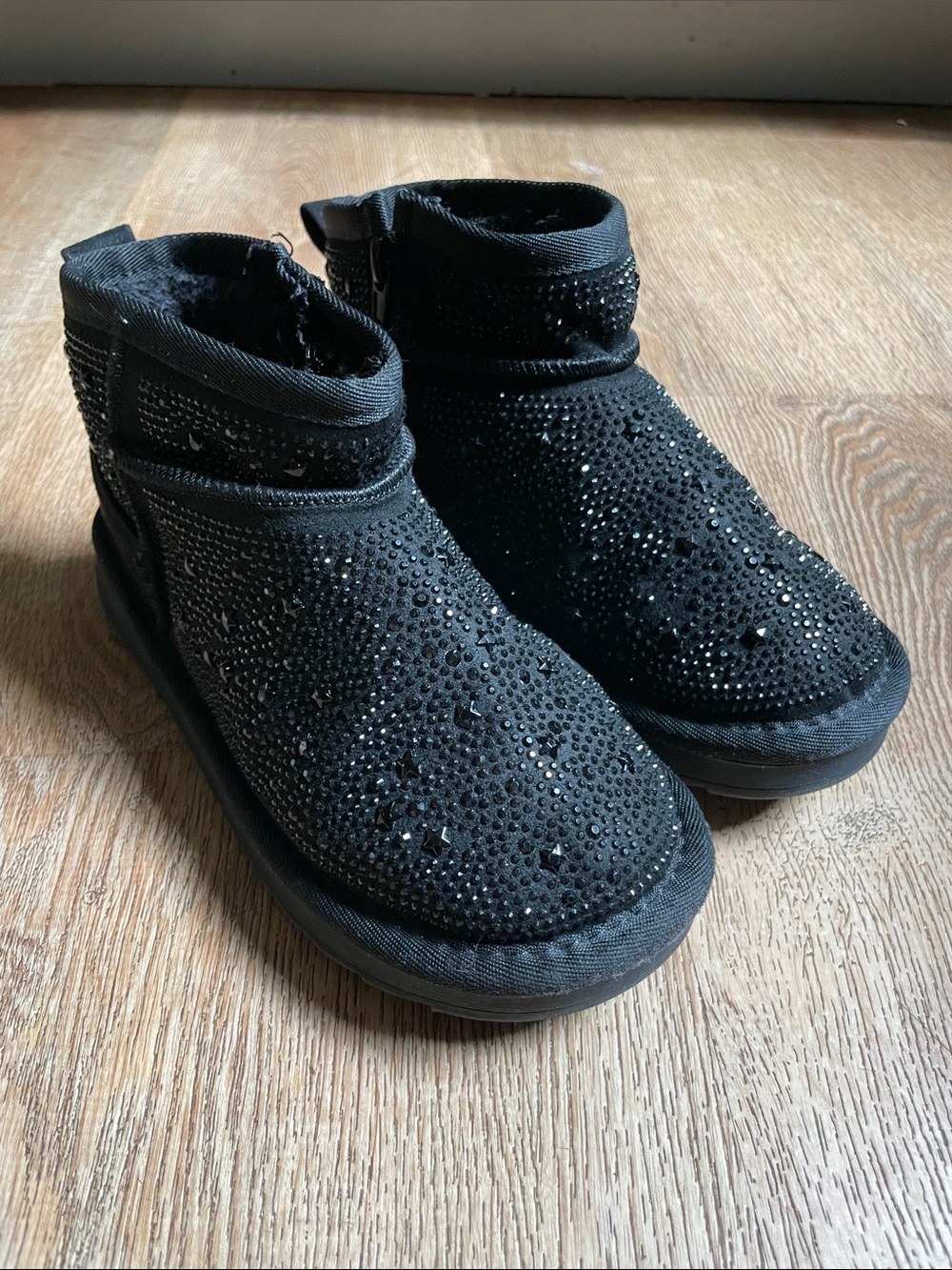 MIA Girl Ankle Boots Faux Suede Rhinestone Star 13 Sparkle Bootie